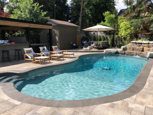 Inground Pool with Lounger Area